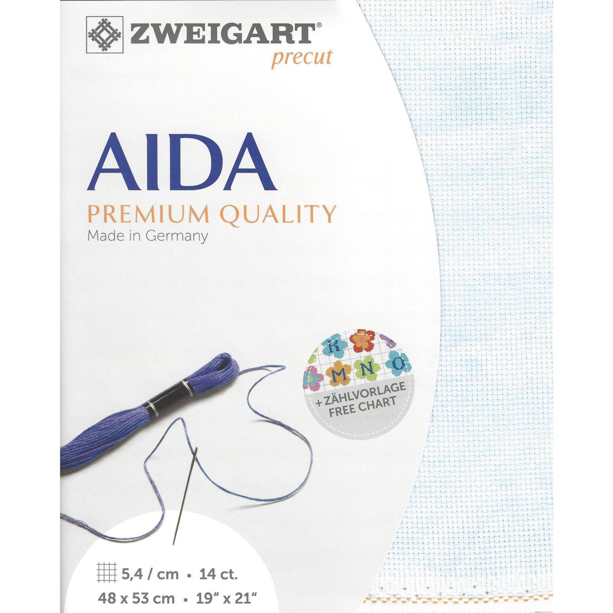 Zweigart® Aida 14 count Vintage Country Blue Precut Stern